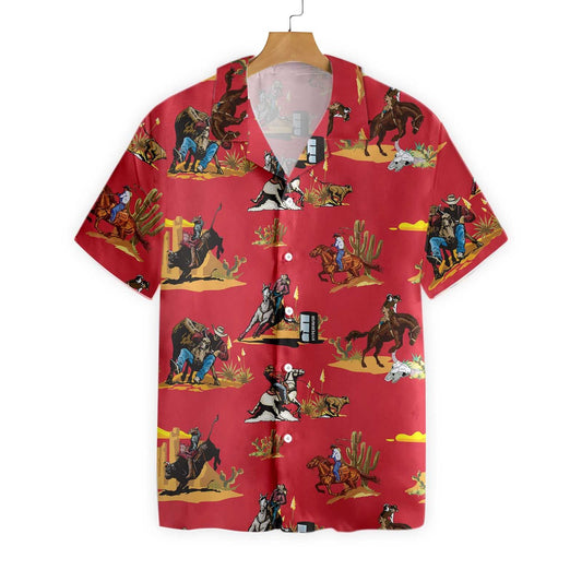 Texas Hawaiian Shirt, Rodeo Seamless Pattern Hawaiian Shirts, Summer Beach Shirt