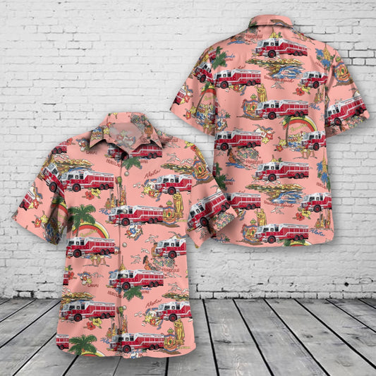 Texas Hawaiian Shirt, San Antonio, Texas, San Antonio Fire Department Hawaiian Shirt, Hawaiian Firefighter Shirts