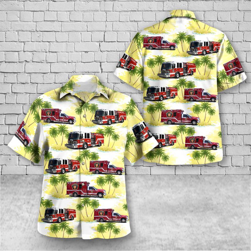 Texas Hawaiian Shirt, South Padre Island Fire Department, South Padre Island, Texas Hawaiian Shirt, Hawaiian Firefighter Shirts