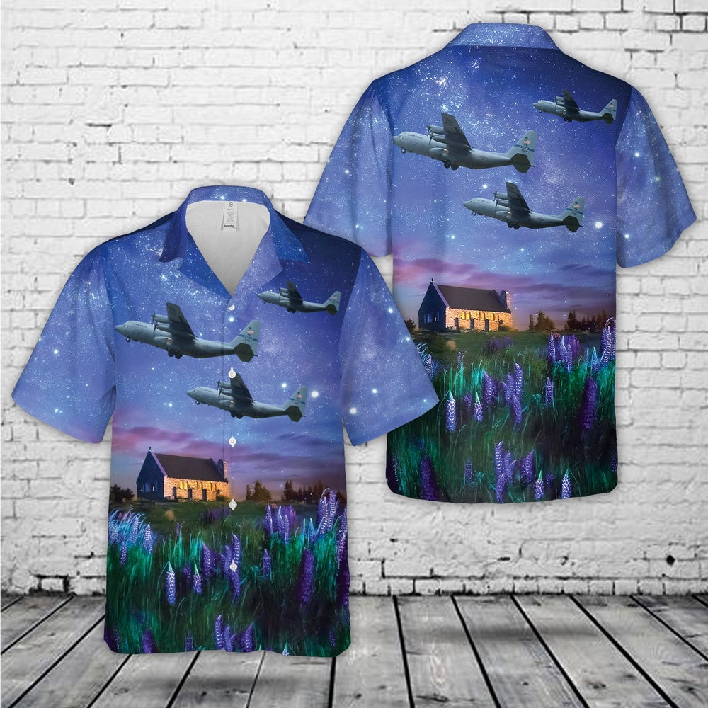 Texas Hawaiian Shirt, Texas Air National Guard C-130H 85-1362 callsign Roper 91 Hawaiian Shirt, Military Hawaiian Shirt