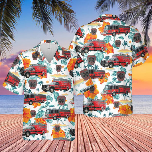 Texas Hawaiian Shirt, Texas Bellaire Fire Department Hawaiian Shirt, Hawaiian Firefighter Shirts