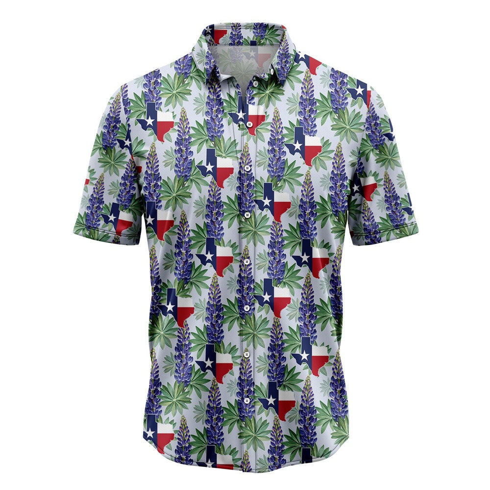 Texas Hawaiian Shirt, Texas Bluebonnet Flag Hawaiian Shirts, Summer Beach Shirt