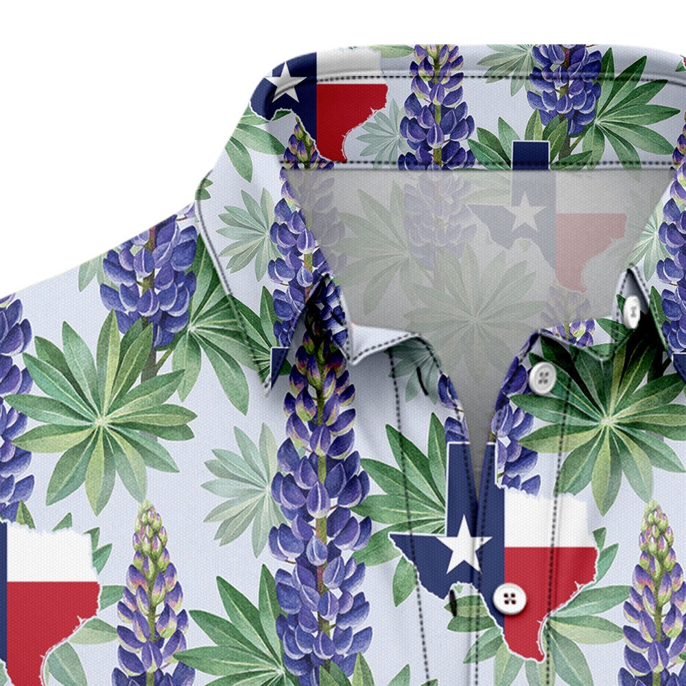 Texas Hawaiian Shirt, Texas Bluebonnet Flag Hawaiian Shirts, Summer Beach Shirt