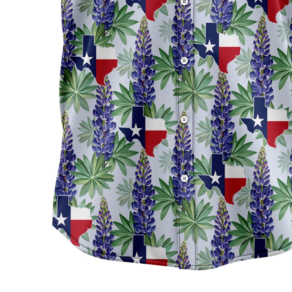 Texas Hawaiian Shirt, Texas Bluebonnet Flag Hawaiian Shirts, Summer Beach Shirt