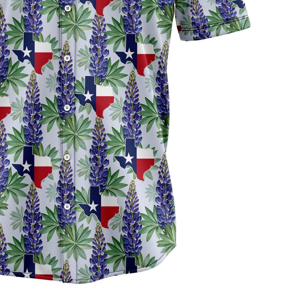 Texas Hawaiian Shirt, Texas Bluebonnet Flag Hawaiian Shirts, Summer Beach Shirt