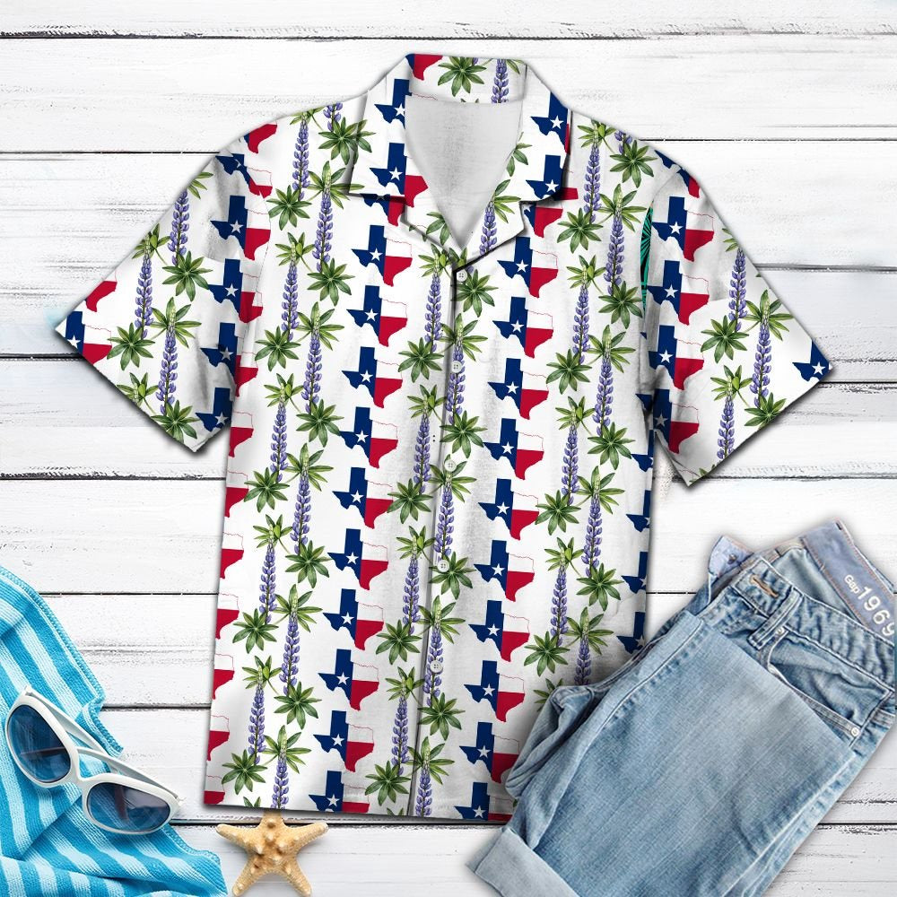 Texas Hawaiian Shirt, Texas Bluebonnet Hawaii Shirt, Summer Beach Shirt