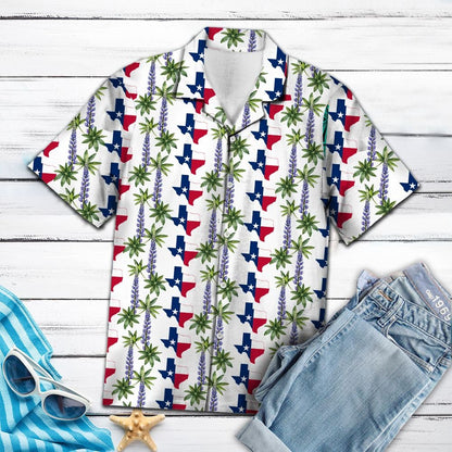 Texas Hawaiian Shirt, Texas Bluebonnet Hawaii Shirt, Summer Beach Shirt
