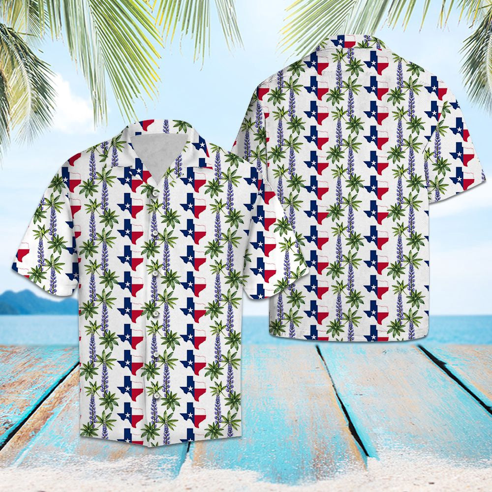 Texas Hawaiian Shirt, Texas Bluebonnet Hawaii Shirt, Summer Beach Shirt