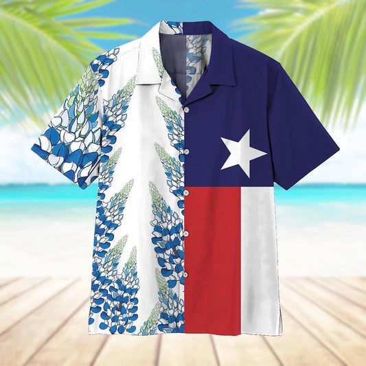 Texas Hawaiian Shirt, Texas Bluebonnets Hawaiian Shirt, Summer Beach Shirt