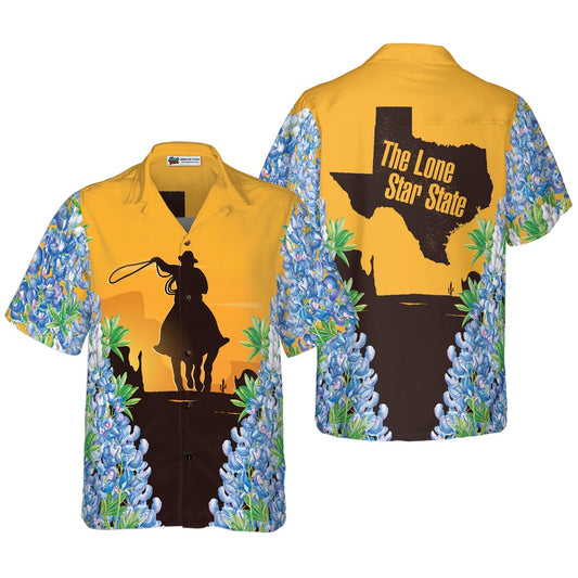 Texas Hawaiian Shirt, Texas Bluebonnets Rodeo Hawaiian Shirt, Summer Beach Shirt