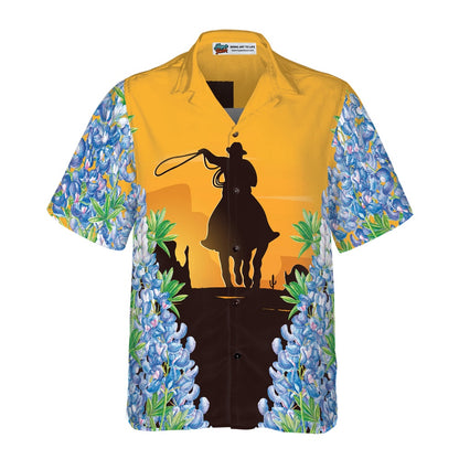 Texas Hawaiian Shirt, Texas Bluebonnets Rodeo Hawaiian Shirt, Summer Beach Shirt