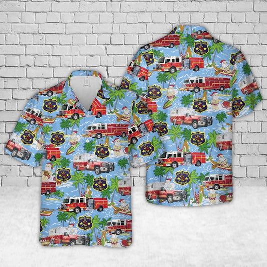 Texas Hawaiian Shirt, Texas Corpus Christi Fire Department Christmas Hawaiian Shirt, Hawaiian Firefighter Shirts