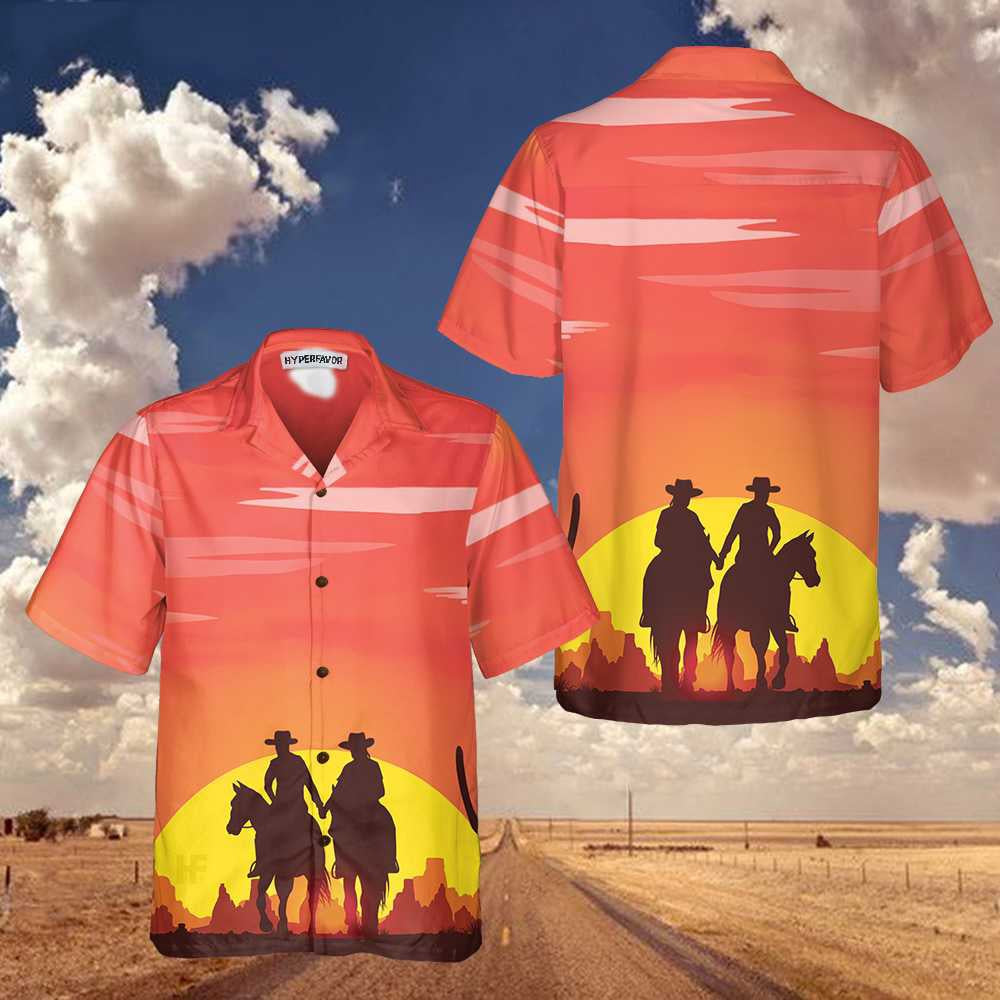 Texas Hawaiian Shirt, Texas Couple Cowboy Texas Hawaiian Shirt, Summer Beach Shirt