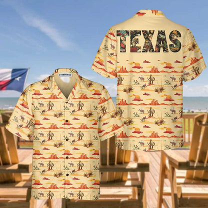Texas Hawaiian Shirt, Texas Cowboy Cactus Texas Hawaiian Shirts, Summer Beach Shirt