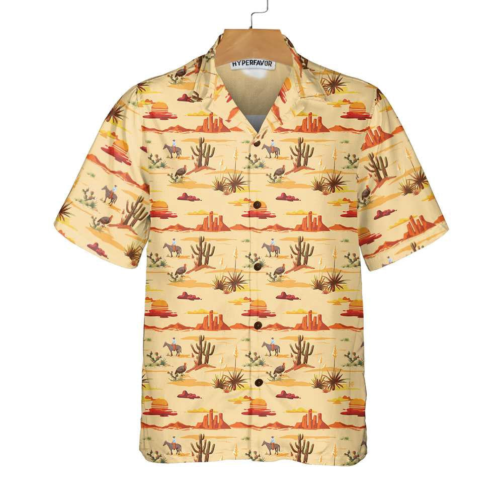 Texas Hawaiian Shirt, Texas Cowboy Cactus Texas Hawaiian Shirts, Summer Beach Shirt