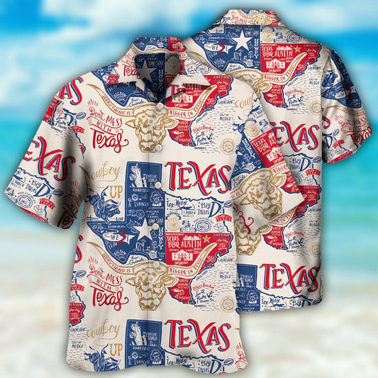Texas Hawaiian Shirt, Texas Don't Mess With Texas Hawaiian Shirt, Summer Beach Shirt