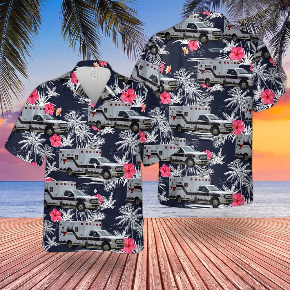 Texas Hawaiian Shirt, Texas EMS Hawaiian Shirt, EMS Hawaiian Shirt