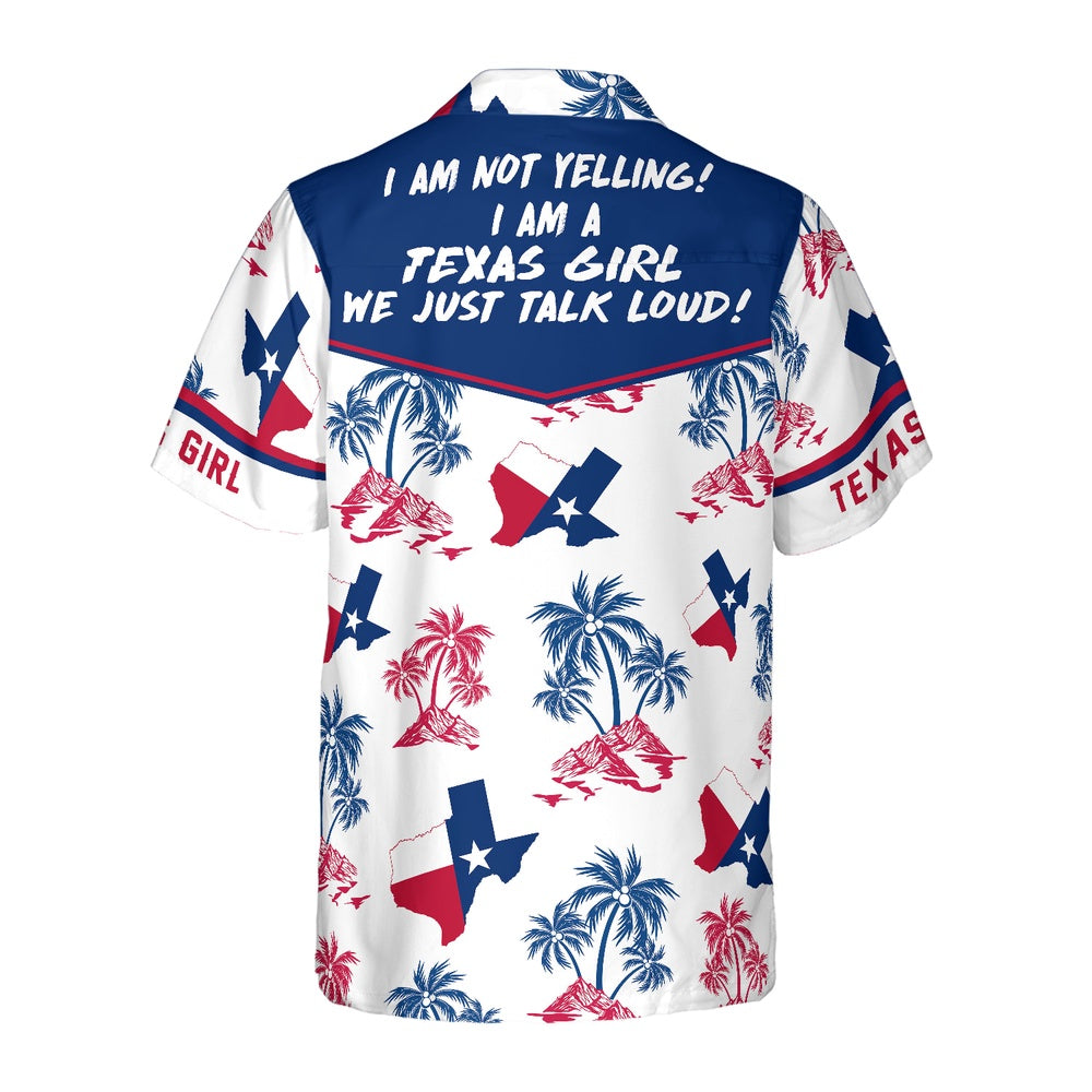 Texas Hawaiian Shirt, Texas Flag And Palm Tree Pattern Texas Girl Shirt, Summer Beach Shirt