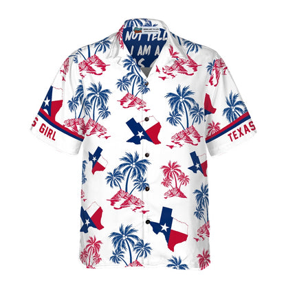 Texas Hawaiian Shirt, Texas Flag And Palm Tree Pattern Texas Girl Shirt, Summer Beach Shirt