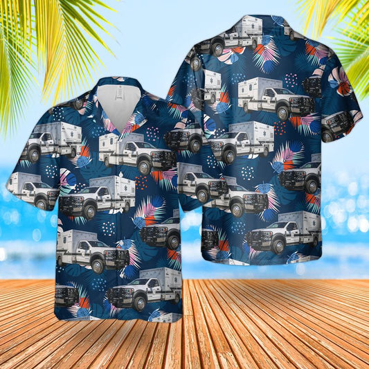 Texas Hawaiian Shirt, Texas Gonzales County ESD #1 EMS Hawaiian Shirt, EMS Hawaiian Shirt