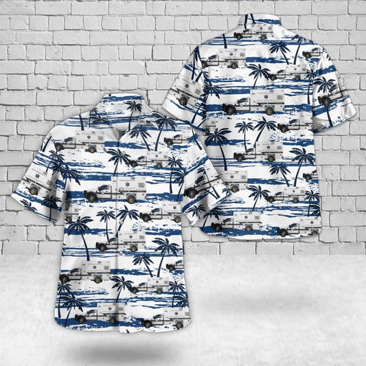 Texas Hawaiian Shirt, Texas, Gonzales County ESD 1 EMS Hawaiian Shirt, Military Hawaiian Shirt