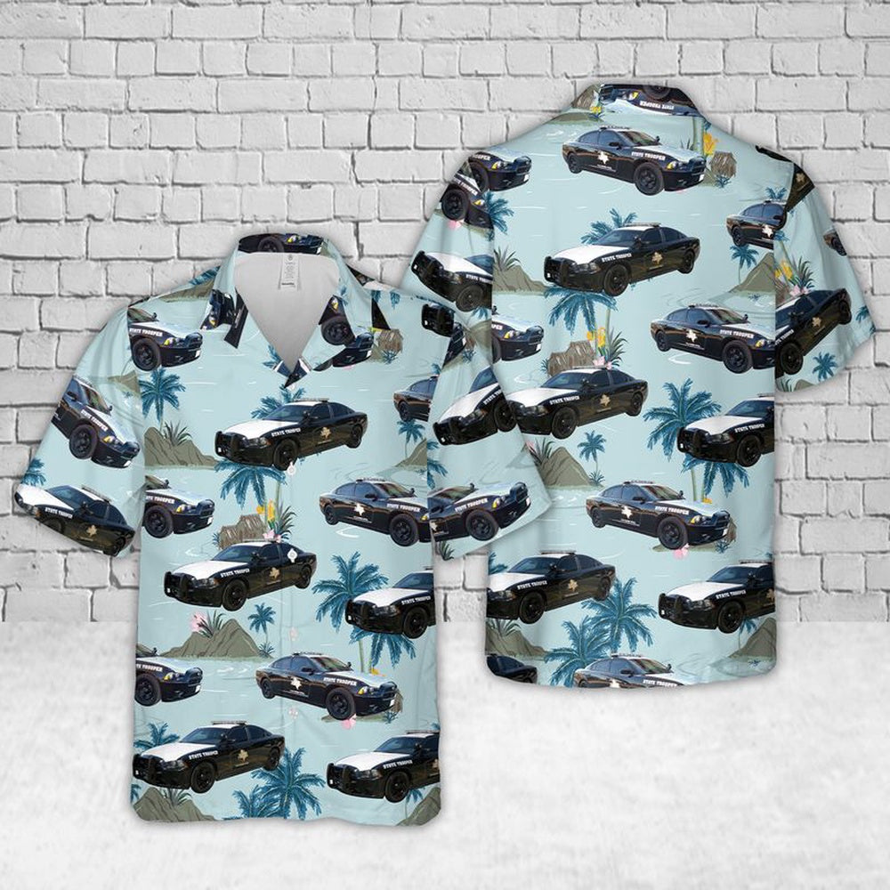 Texas Hawaiian Shirt, Texas Highway Patrol Police Car Hawaiian Shirt, Police Hawaiian Shirt