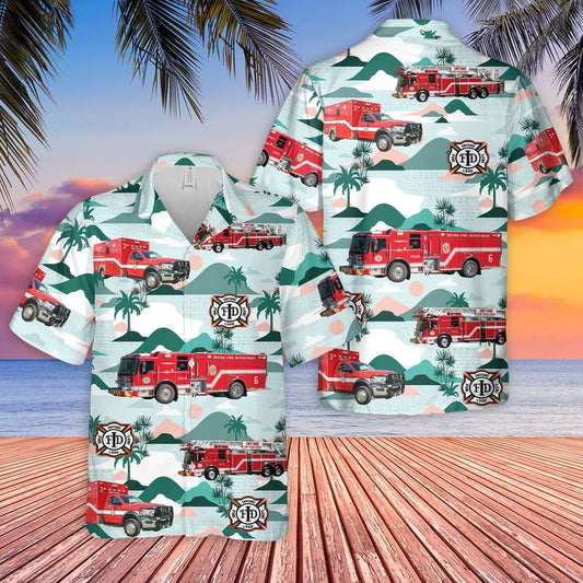 Texas Hawaiian Shirt, Texas Irving Fire Department Hawaiian Shirt, Hawaiian Firefighter Shirts