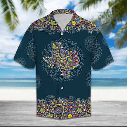 Texas Hawaiian Shirt, Texas Mandala Hawaii Shirts, Summer Beach Shirt