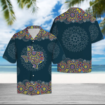 Texas Hawaiian Shirt, Texas Mandala Hawaii Shirts, Summer Beach Shirt