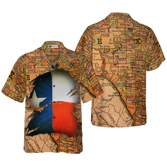 Texas Hawaiian Shirt, Texas Map Vintage Texas Hawaiian Shirt, Summer Beach Shirt