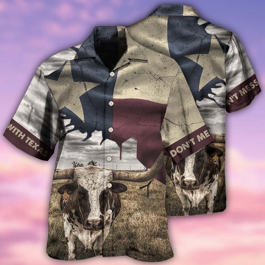Texas Hawaiian Shirt, Texas Peace Life Cows Style Hawaiian Shirts, Summer Beach Shirt