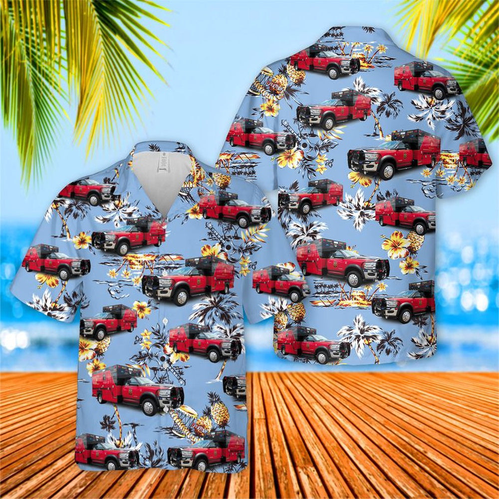 Texas Hawaiian Shirt, Texas Pilot Point Fire Rescue Hawaiian Shirt, Hawaiian Firefighter Shirts