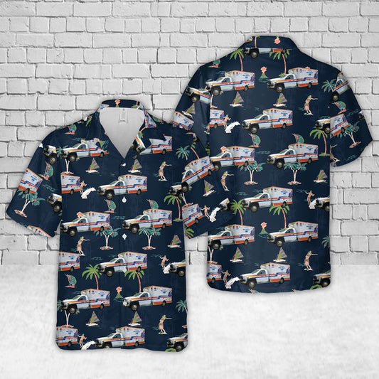 Texas Hawaiian Shirt, Texas Polk County EMS Hawaiian Shirt, EMS Hawaiian Shirt