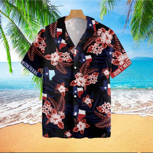 Texas Hawaiian Shirt, Texas Proud Bluebonnet Black Ver Tropical Hawaiian Shirt, Summer Beach Shirt