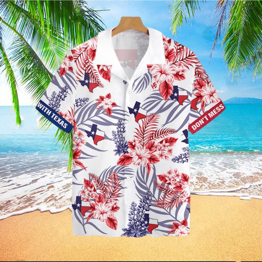 Texas Hawaiian Shirt, Texas Proud Bluebonnet Tropical Hawaiian Shirt, Summer Beach Shirt