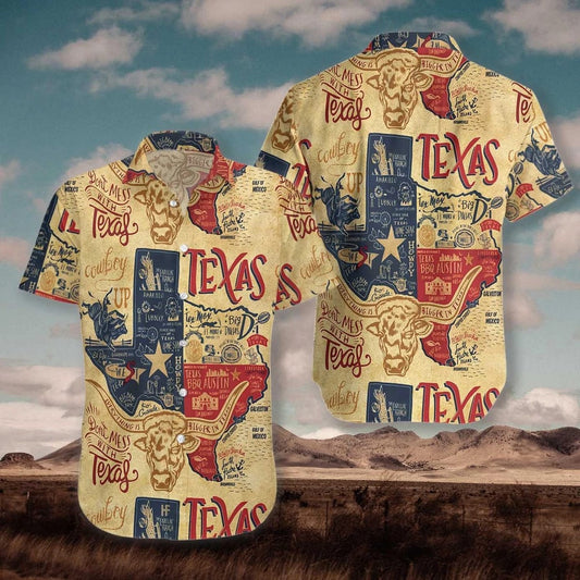Texas Hawaiian Shirt, Texas Proud Hawaiian Shirts, Summer Beach Shirt