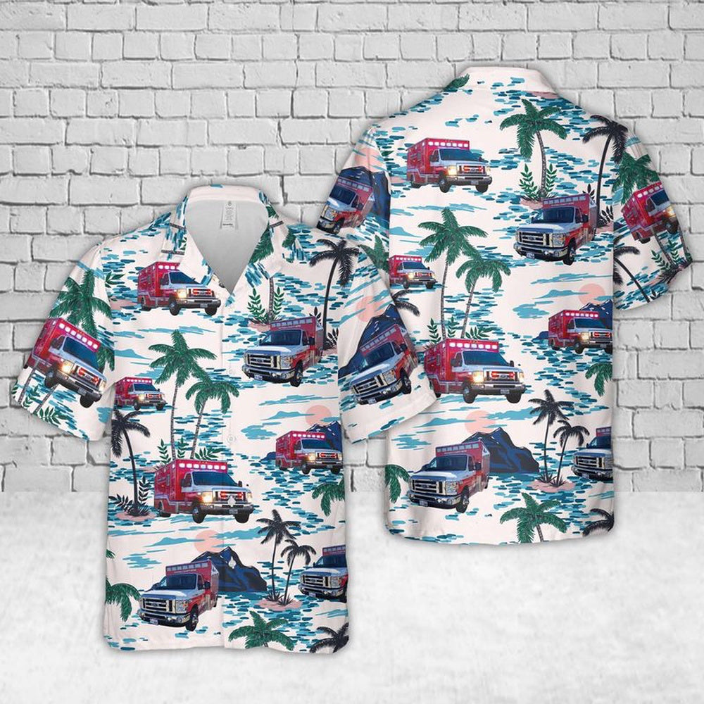 Texas Hawaiian Shirt, Texas Rockwall County EMS Hawaiian Shirt, EMS Hawaiian Shirt