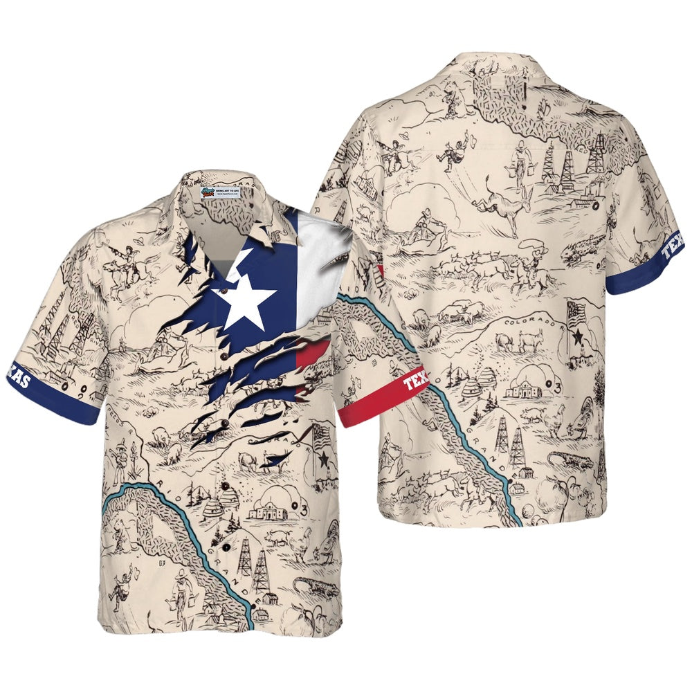 Texas Hawaiian Shirt, Texas State Map Hawaiian Shirt, Unique Texas Shirt For Texas Lovers, Summer Beach Shirt
