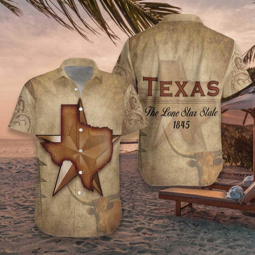 Texas Hawaiian Shirt, Texas The Lone Star Hawaiian Shirt, Summer Beach Shirt