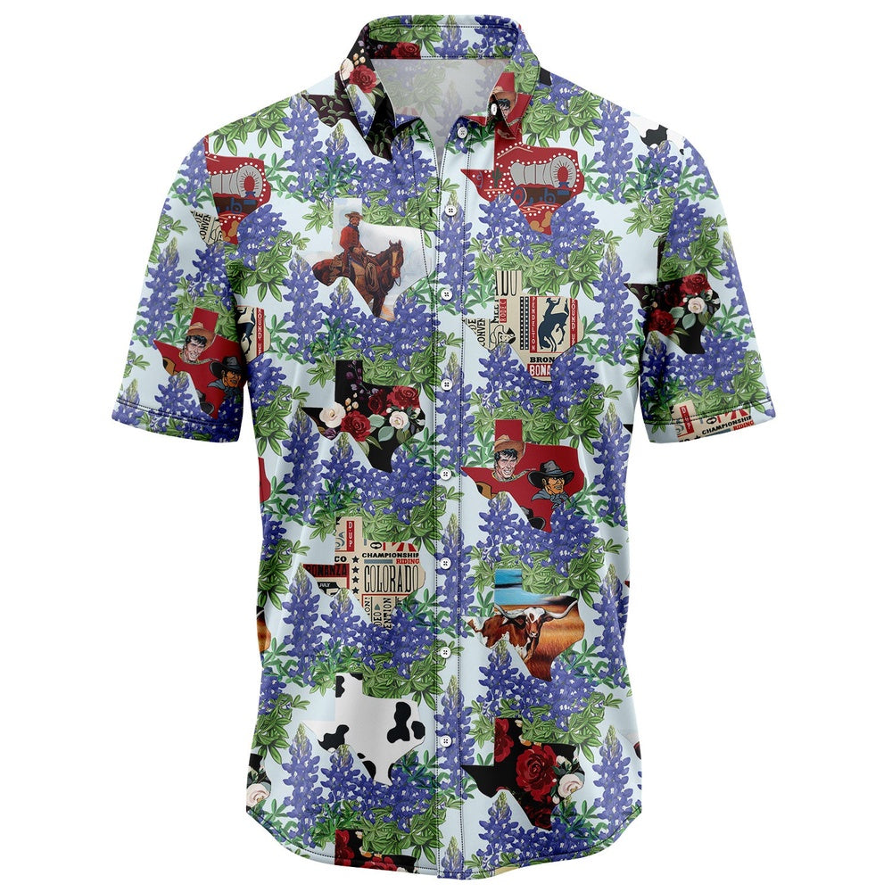Texas Hawaiian Shirt, Texas Things Bluebonnet Hawaiian Shirt, Summer Beach Shirt