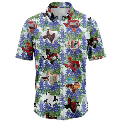 Texas Hawaiian Shirt, Texas Things Bluebonnet Hawaiian Shirt, Summer Beach Shirt
