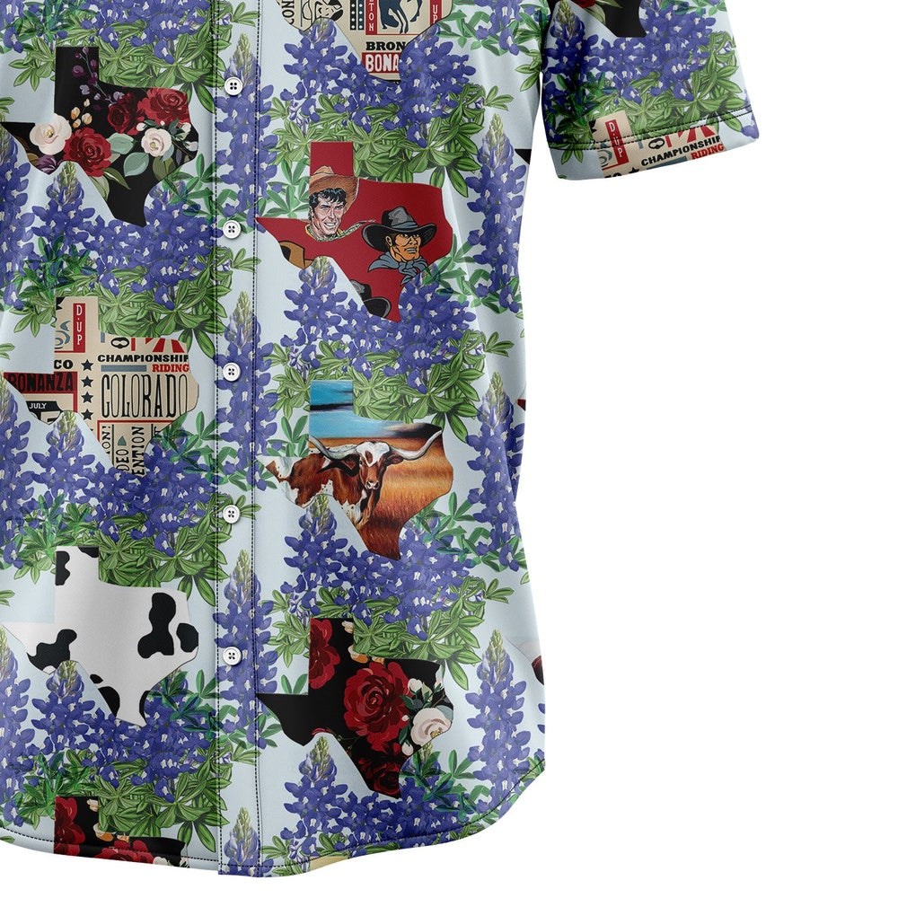 Texas Hawaiian Shirt, Texas Things Bluebonnet Hawaiian Shirt, Summer Beach Shirt