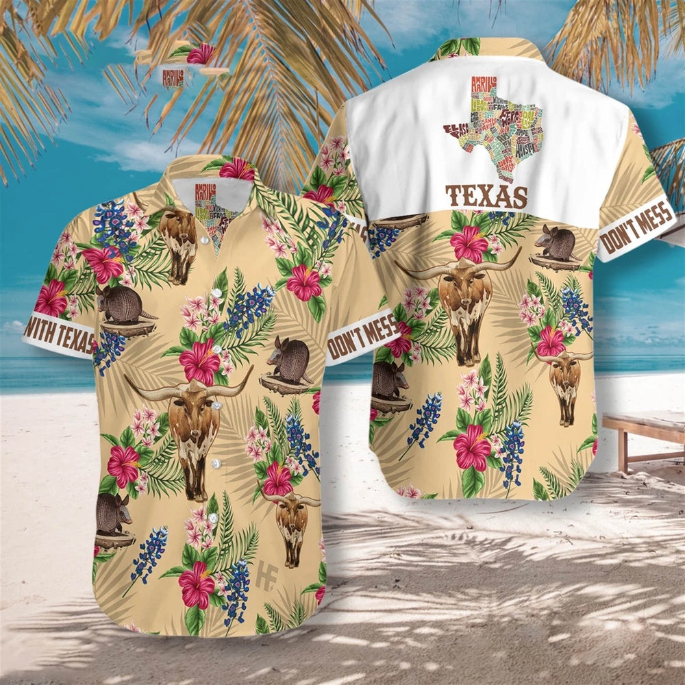 Texas Hawaiian Shirt, Texas Tropical Hawaiian Shirt, Summer Beach Shirt