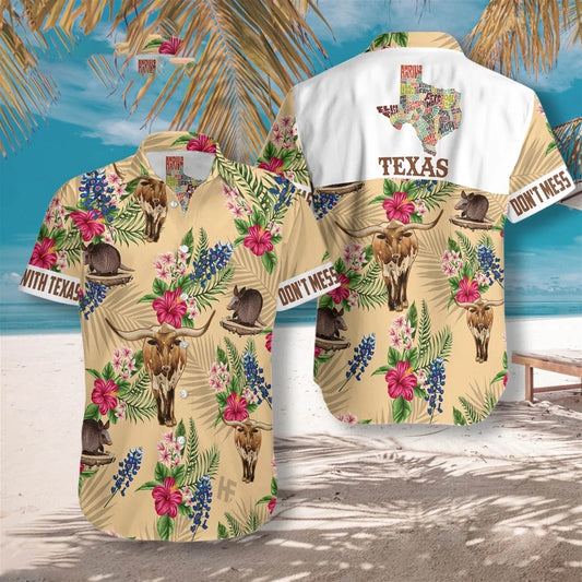 Texas Hawaiian Shirt, Texas Tropical Hawaiian Shirt, Summer Beach Shirt