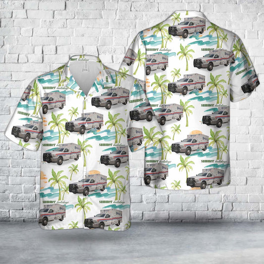 Texas Hawaiian Shirt, Texas Waller County EMS Hawaiian Shirt, EMS Hawaiian Shirt