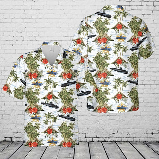 Texas Hawaiian Shirt, US Navy USS Texas (SSN-775) Hawaiian Shirt, Military Hawaiian Shirt