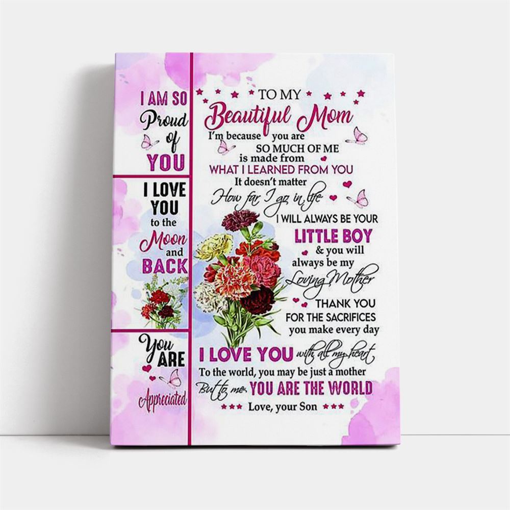 Thank You For All The Sacrifices Canvas, Mother's Day Canvas Art, Gift For Mom, Birthday Gift, Mother's Day Wall Art