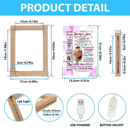 Thank You For All The Sacrifices Frame Lamp, Mother's Day Night Light, Best Mom Ever, Gift For Mom