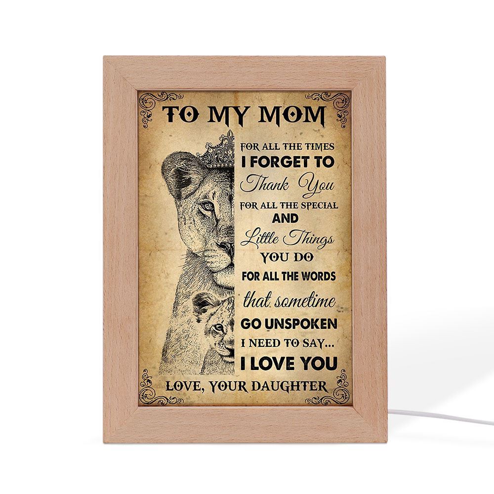 Thank You Mom Frame Lamp, Mother's Day Night Light, Best Mom Ever, Gift For Mom