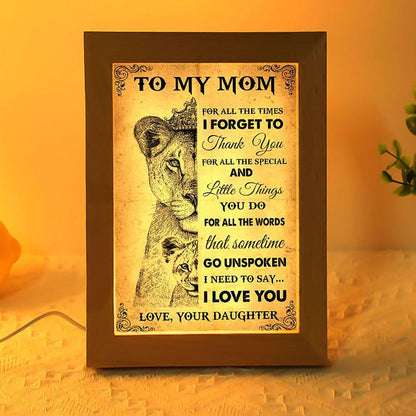 Thank You Mom Frame Lamp, Mother's Day Night Light, Best Mom Ever, Gift For Mom